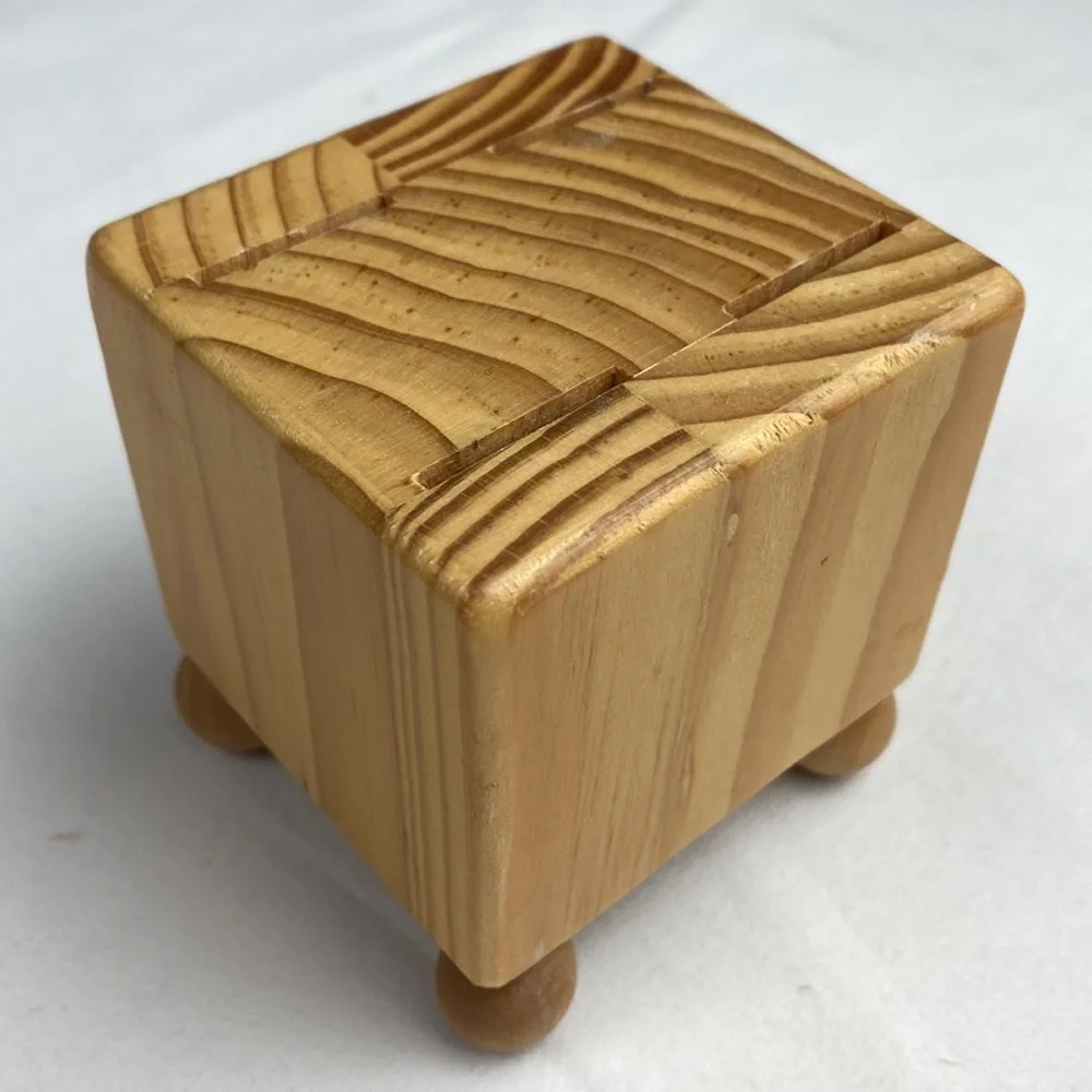 Vintage mini butcher block with decorative cheese butter spreader knives